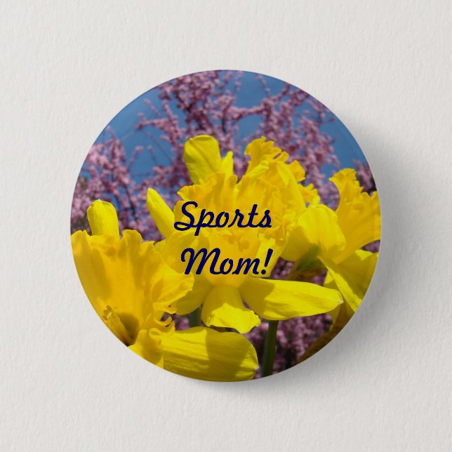 Sport mamma! knappar Ljust gula Narcissblommor (Framsida)