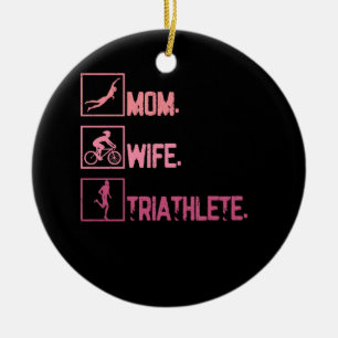 Sport Mamma Maka Triathlete Triathlon Swimming Cyc Julgransprydnad Keramik