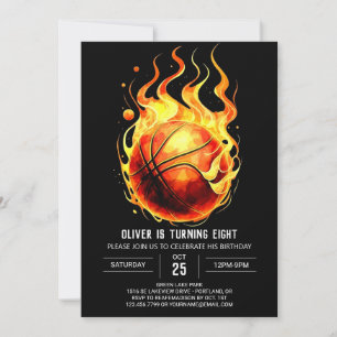 Sport Modern Lycklig Basketball Birthday Inbjudningar