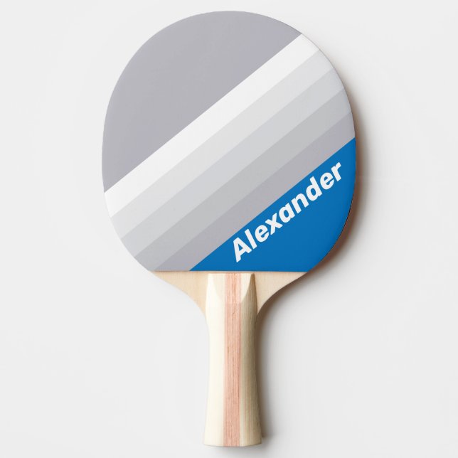 Sport Molnig Blå Himmel Ränder med Namn Pingisracket (Framsidan)