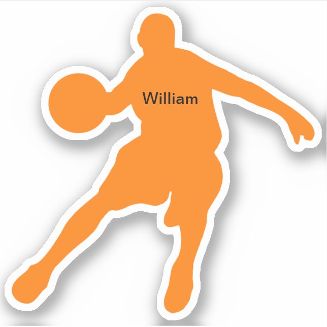 Sport Monogram Basketball Shape Klistermärken (Framsida)