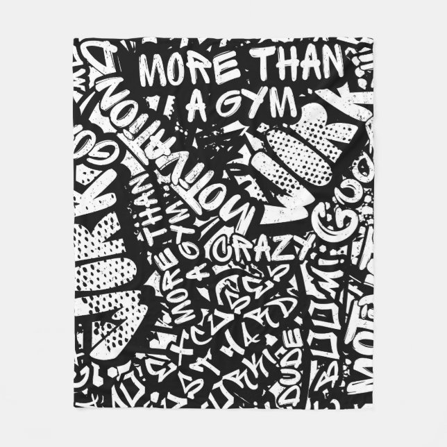 Sport Motivation: Graffiti Abstrakt. Fleecefilt (Framsidan)