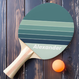 Sport Ocean Grön Nostalgisk Randig med Namn Pingisracket