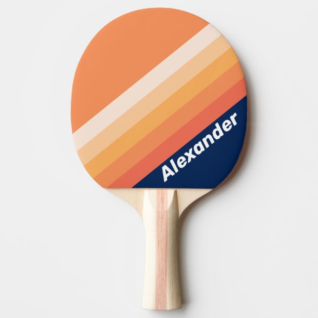 Sport Ocean Sun Fall Ränder med namn Pingisracket (Framsidan)