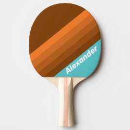 Sport Öken Teal Ränder med Namn Pingisracket