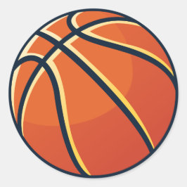 Sport Orange Basketboll Födelsedagsfirande Present Runt Klistermärke
