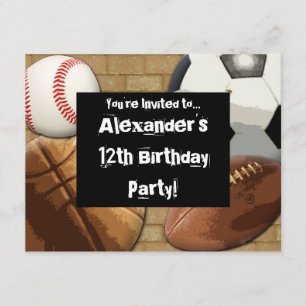 Sport Party Inbjudningar