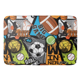 Sport Pattern With Balls Badrumsmatta