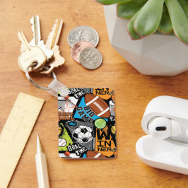 Sport Pattern With Balls Nyckelring