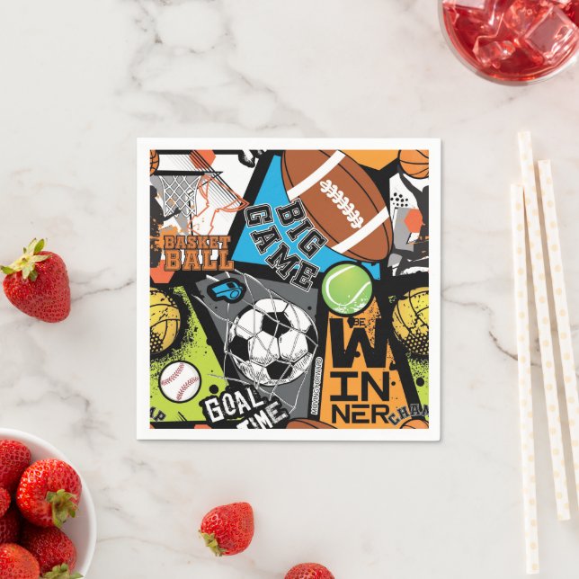 Sport Pattern With Balls Pappersservett (Insitu)