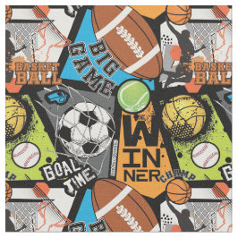 Sport pattern with balls tyg