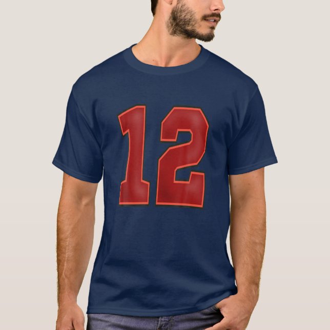 Sport Player nummer 12 Jersey nummer 12 T Shirt (Framsida)