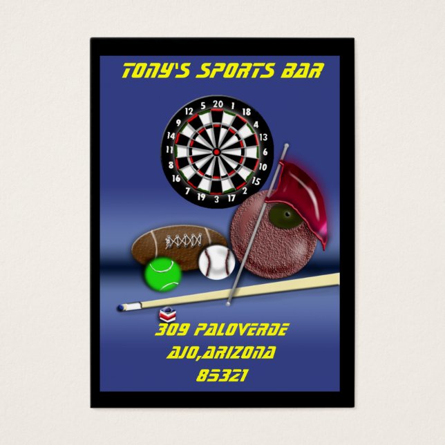 sport pub visitkort (Framsidan)