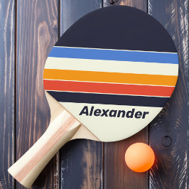 Sport Retro Fem Streck med Namn Pingisracket