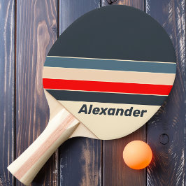 Sport Retro Nautilus Regnbågsrandig med namn Pingisracket