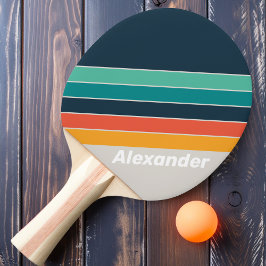 Sport Retro Ocean Regnbågsrandig med namn Pingisracket