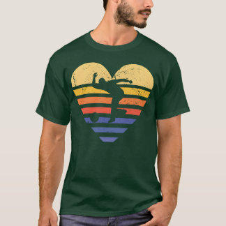 Sport Retro Solnedgång Hjärta Bowling vän tjej T Shirt