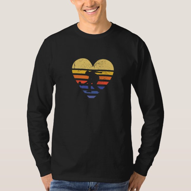 Sport Retro Sunset Heart Bocce Premium T Shirt (Framsida)