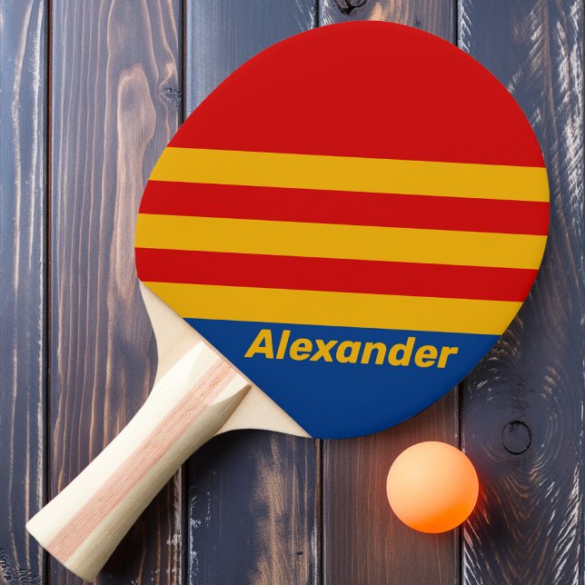 Sport Retro Varmhjärtade Ränder med Namn Pingisracket (Skapare uppladdad)