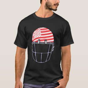 Sport Rugby Fotbollspelare Amerikansk Flagga Hjälm T Shirt