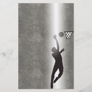 Sport Silhouette Basketball Stationery Brevpapper