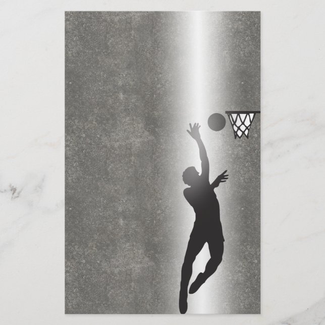 Sport Silhouette Basketball Stationery Brevpapper (Framsida)