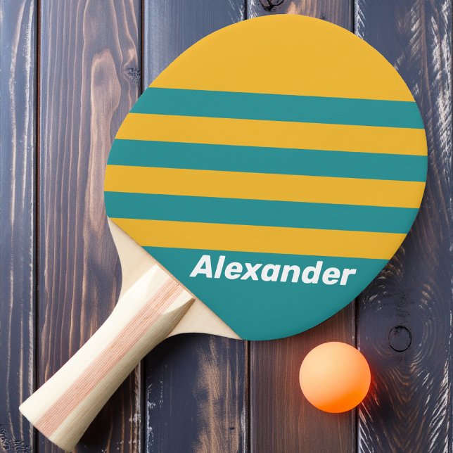 Sport Skal Soluppgångsrandiga med namn Pingisracket (Skapare uppladdad)