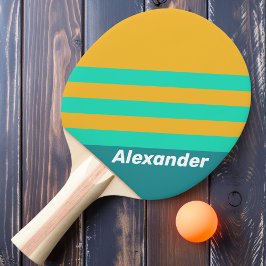 Sport Solbelysta Hav Ränder med Namn Pingisracket
