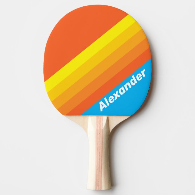 Sport Soluppgång Havsränder med Namn Pingisracket (Framsidan)