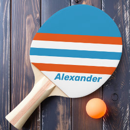 Sport Sommar Nostalgiska Ränder med Namn Pingisracket