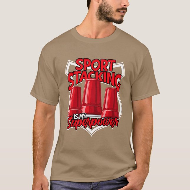Sport Stacking är min superkraft retro retro T Shirt (Framsida)