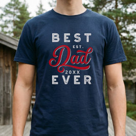 Sport Stil Red & Navy Emblem Best Pappa T Shirt