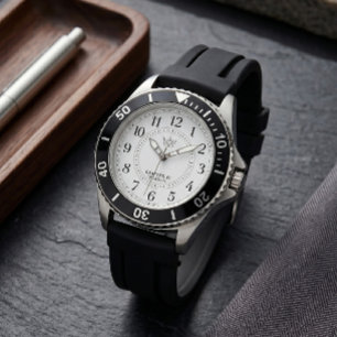 Sport Svart Dykarväxel Ur Silikonrem Krona Armbandsur