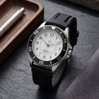 Sport Svart Dykarväxel Ur Silikonrem Krona Armbandsur
