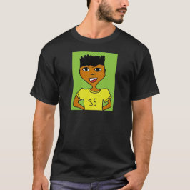 sport tecknad svart pojke kartong tee shirt
