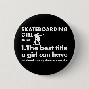 Sport Tjej Definition Skateboard Knapp