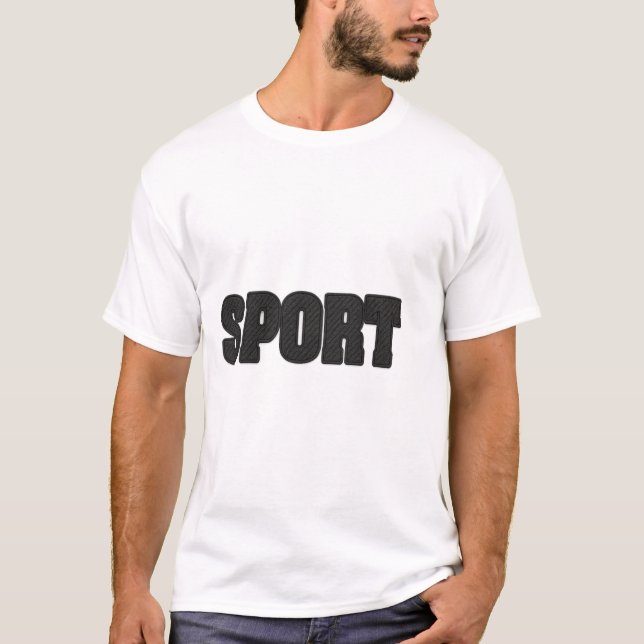 Sport Typography Design in Dimpled Rubber Texture T Shirt (Framsida)