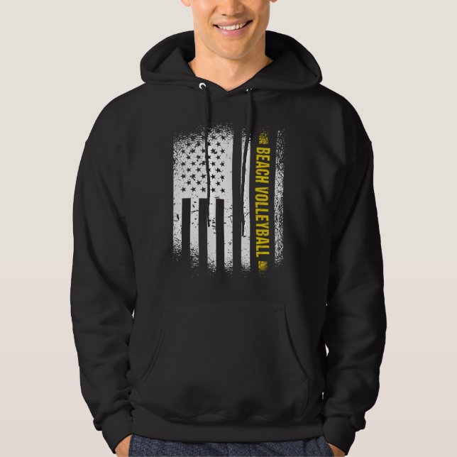 Sport Us Flag Beach Volleyball 1 Hoodie (Framsida)