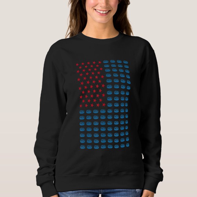 Sport Us Flag Ice Hockey_1 T Shirt (Framsida)