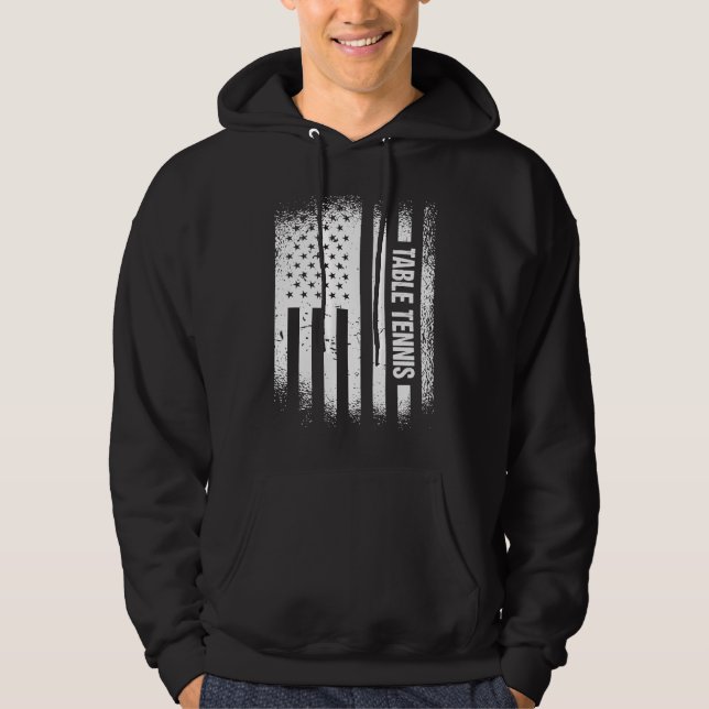 Sport Us Flag Table Tennis  6 Hoodie (Framsida)
