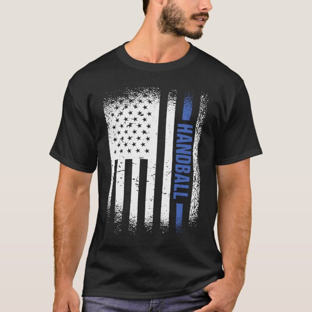 Sport US Flagga Handball 5 T Shirt (Framsida)