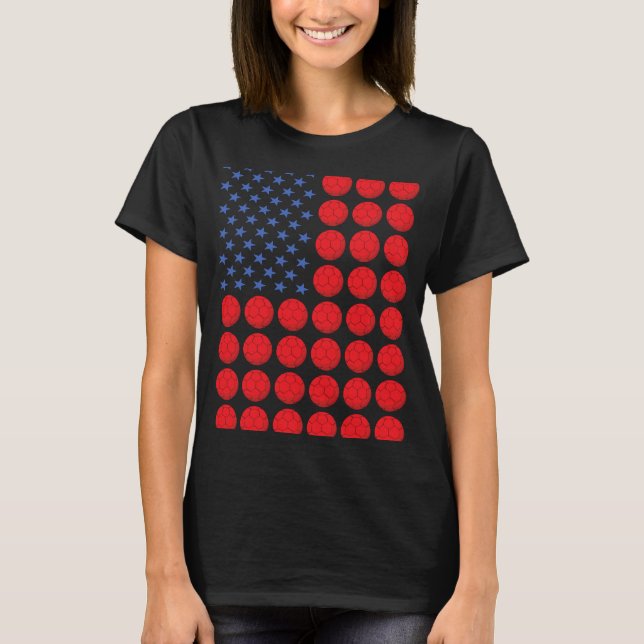 Sport US Flagga Handball 6 T Shirt (Framsida)
