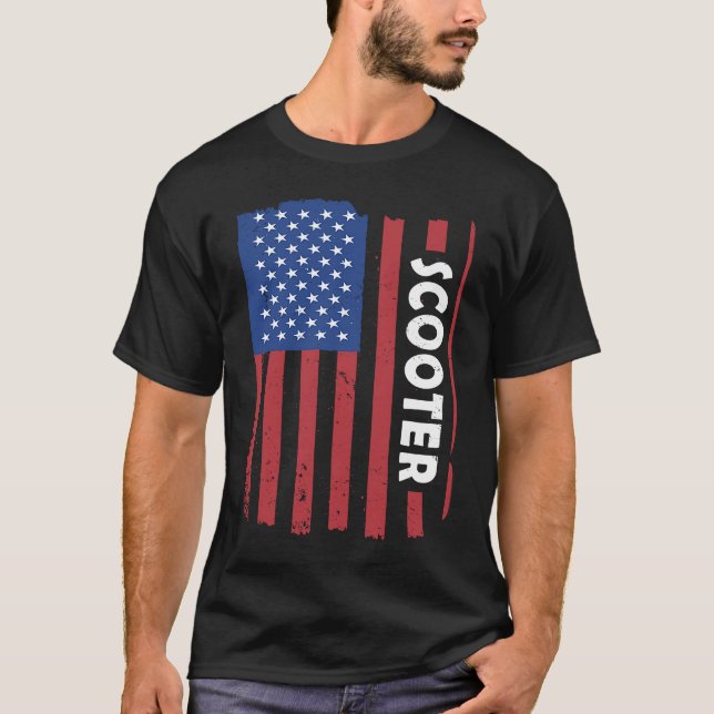Sport US Flagga Scooter 3 T Shirt (Framsida)