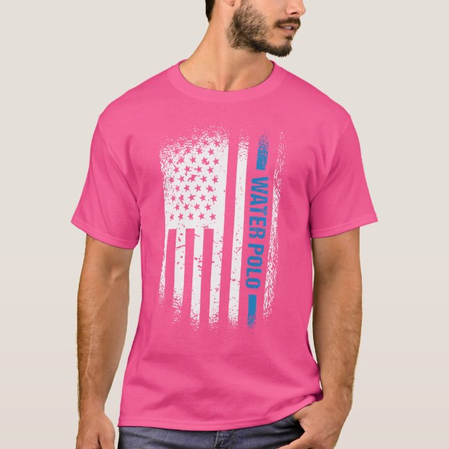 Sport US Flagga Vatten Polo T Shirt (Framsida)