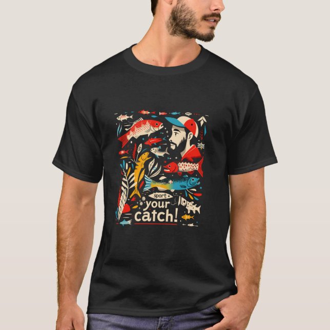Sporta ditt fånge Fiskeinspirerad T Shirt (Framsida)
