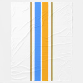 Sportabel Tävla av ljusblå Gult Rand på vitt Fleecefilt