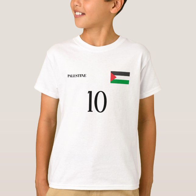 Sportanpassat Namn flagga-nummer Palestina T Shirt (Framsida)