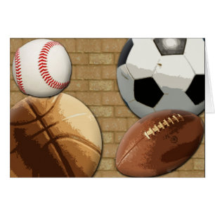 Sportar Al-Stjärna, basket/fotboll/fotboll Hälsningskort