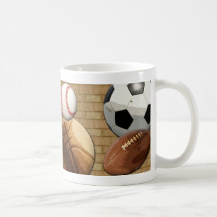 Sportar Al-Stjärna, basket/fotboll/fotboll Kaffemugg