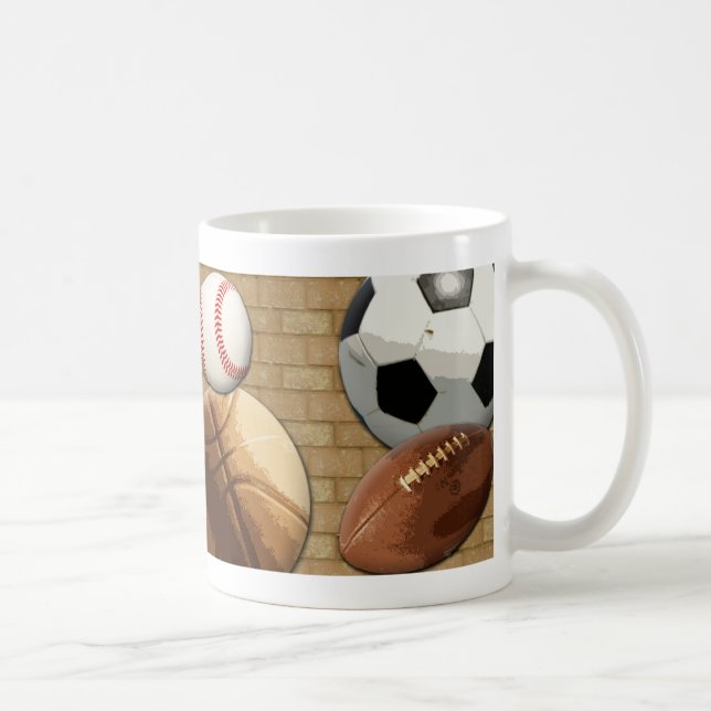 Sportar Al-Stjärna, basket/fotboll/fotboll Kaffemugg (Höger)